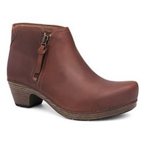 Dansko Max Zip Leather Clog Ankle Boots 41 size 10